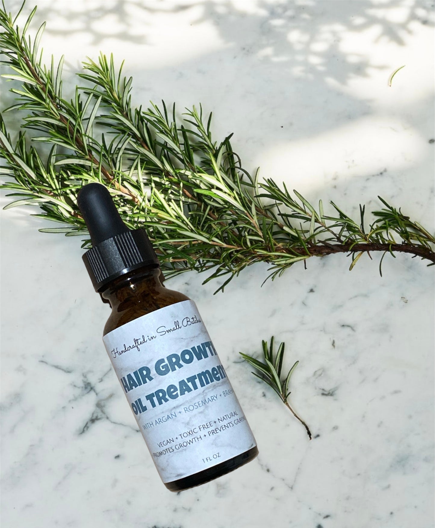 Hair Growth Oil Treatment with Rosemary Argan Vegan Toxic Free Natural